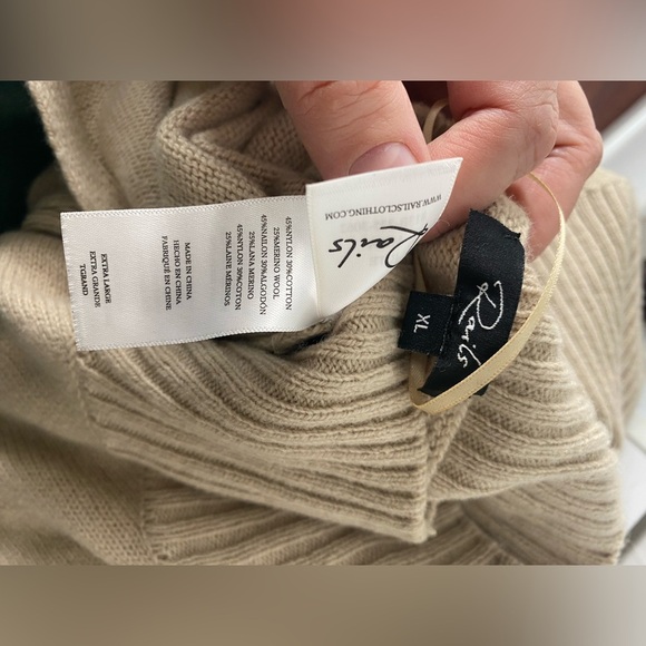 Rails Mila Cream Long Sleeve Mock Neck Line Sweater Dress W Tie Belt - Picture 13 of 15